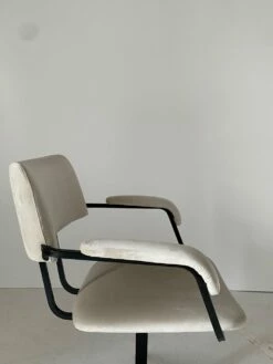Swivel Armchair In Velvet And Steel, 1960s -PAMONO Sales swivel armchair in velvet and steel 1960s 8