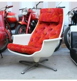 Swivel Armchair With High Backrest, 1960s