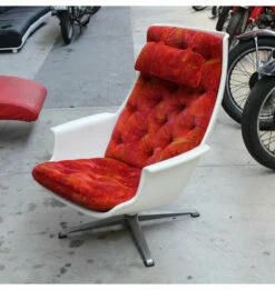Swivel Armchair With High Backrest, 1960s -PAMONO Sales swivel armchair with high backrest 1960s 3