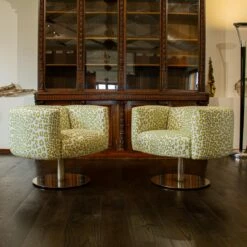 Swivel Chairs In Steel By Carter, Set Of 2 -PAMONO Sales swivel chairs in steel by carter set of 2 3