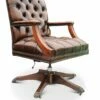 Swivel Desk Chair In Polished Brown Leather, 1970s -PAMONO Sales swivel desk chair in polished brown leather 1970s 1