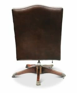 Swivel Desk Chair In Polished Brown Leather, 1970s -PAMONO Sales swivel desk chair in polished brown leather 1970s 4