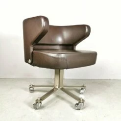 Swivel Leather Armchair By Giulio Moscatelli For Formanova, 1970 -PAMONO Sales swivel leather armchair by giulio moscatelli for formanova 1970 3