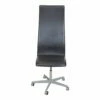 Tall Oxford Office Chair In Original Brown Leather By Arne Jacobsen -PAMONO Sales tall oxford office chair in original brown leather by arne jacobsen 1