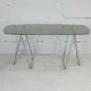 Tubular Steel Desk With Smoked Glass Top, 1970s -PAMONO Sales tubular steel desk with smoked glass top 1970s 1