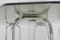 Tubular Steel Desk With Smoked Glass Top, 1970s -PAMONO Sales tubular steel desk with smoked glass top 1970s 11