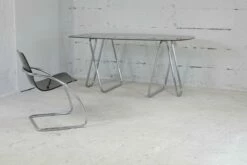 Tubular Steel Desk With Smoked Glass Top, 1970s -PAMONO Sales tubular steel desk with smoked glass top 1970s 15