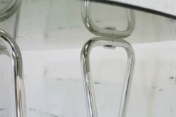 Tubular Steel Desk With Smoked Glass Top, 1970s -PAMONO Sales tubular steel desk with smoked glass top 1970s 4