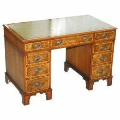 Victorian Burr Oak & Walnut Merryweather Desk, 1885