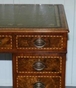 Victorian Burr Oak & Walnut Merryweather Desk, 1885 -PAMONO Sales victorian burr oak walnut merryweather desk 1885 10