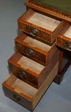 Victorian Burr Oak & Walnut Merryweather Desk, 1885 -PAMONO Sales victorian burr oak walnut merryweather desk 1885 20