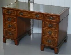 Victorian Burr Oak & Walnut Merryweather Desk, 1885 -PAMONO Sales victorian burr oak walnut merryweather desk 1885 4