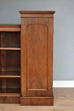 Victorian Open Bookcase In Walnut, 1870 -PAMONO Sales victorian open bookcase in walnut 1870 4