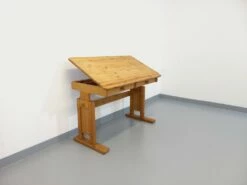 Vintage Adjustable Pine Architect Desk, 1980s -PAMONO Sales vintage adjustable pine architect desk 1980s 13
