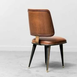 Vintage Brown Eco-Leather Chairs By Umberto Mascagni, 1960s, Set Of 2 -PAMONO Sales vintage brown eco leather chairs by umberto mascagni 1960s set of 2 3