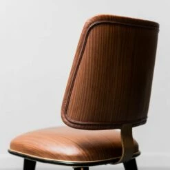 Vintage Brown Eco-Leather Chairs By Umberto Mascagni, 1960s, Set Of 2 -PAMONO Sales vintage brown eco leather chairs by umberto mascagni 1960s set of 2 5