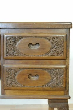 Vintage Carved Solid Walnut Desk -PAMONO Sales vintage carved solid walnut desk 12