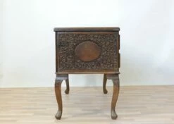 Vintage Carved Solid Walnut Desk -PAMONO Sales vintage carved solid walnut desk 4