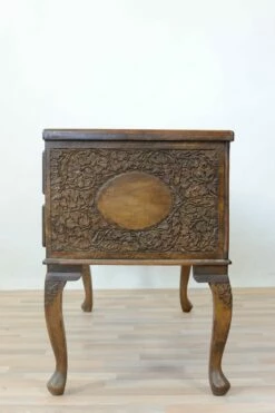 Vintage Carved Solid Walnut Desk -PAMONO Sales vintage carved solid walnut desk 7