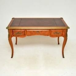 Vintage French Leather Top Bureau Plat Desk, 1950s -PAMONO Sales vintage french leather top bureau plat desk 1950s 2