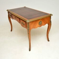 Vintage French Leather Top Bureau Plat Desk, 1950s -PAMONO Sales vintage french leather top bureau plat desk 1950s 3