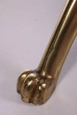 Vintage Leather & Gilt Brass Harpers Stool, France, 1950s 26 Vintage Leather & Gilt Brass Harpers Stool, France, 1950s -PAMONO Sales vintage leather gilt brass harpers stool france 1950s 11