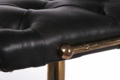 Vintage Leather & Gilt Brass Harpers Stool, France, 1950s 23 Vintage Leather & Gilt Brass Harpers Stool, France, 1950s -PAMONO Sales vintage leather gilt brass harpers stool france 1950s 8