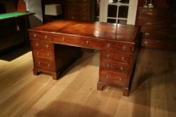 Vintage Mahogany Partner Desk -PAMONO Sales vintage mahogany partner desk 13