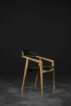 Vintage Mid-Century Scandinavian Geometric Office Chair In Mahogany, 1960s