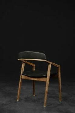 Vintage Mid-Century Scandinavian Geometric Office Chair In Mahogany, 1960s -PAMONO Sales vintage mid century scandinavian geometric office chair in mahogany 1960s 3