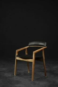 Vintage Mid-Century Scandinavian Geometric Office Chair In Mahogany, 1960s -PAMONO Sales vintage mid century scandinavian geometric office chair in mahogany 1960s 5