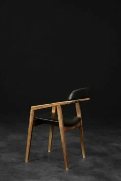 Vintage Mid-Century Scandinavian Geometric Office Chair In Mahogany, 1960s -PAMONO Sales vintage mid century scandinavian geometric office chair in mahogany 1960s 8