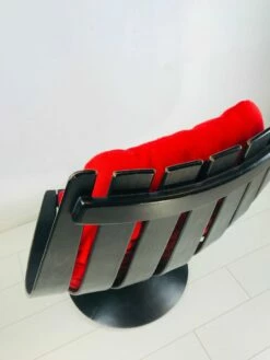 Vintage Scandinavian Black Bended Wood & Fabric Swivel Chair By Hans Brattrud, 1968 -PAMONO Sales vintage scandinavian black bended wood fabric swivel chair by hans brattrud 1968 20