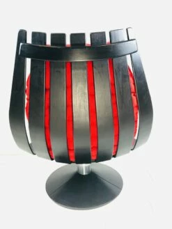 Vintage Scandinavian Black Bended Wood & Fabric Swivel Chair By Hans Brattrud, 1968 -PAMONO Sales vintage scandinavian black bended wood fabric swivel chair by hans brattrud 1968 3