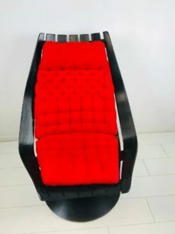 Vintage Scandinavian Black Bended Wood & Fabric Swivel Chair By Hans Brattrud, 1968 -PAMONO Sales vintage scandinavian black bended wood fabric swivel chair by hans brattrud 1968 9