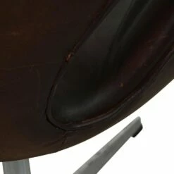 Vintage Swan Chair In Patinated Brown Leather By Arne Jacobsen For Fritz Hansen, 1960s -PAMONO Sales vintage swan chair in patinated brown leather by arne jacobsen for fritz hansen 1960s 5