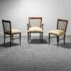 Vintage Wood And Leather Office Chairs, 1950s, Set Of 3