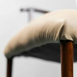 Vintage Wood And Leather Office Chairs, 1950s, Set Of 3 -PAMONO Sales vintage wood and leather office chairs 1950s set of 3 9