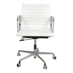 White Leather Ea-117 Office Chair By Charles Eames For Vitra, 2000s
